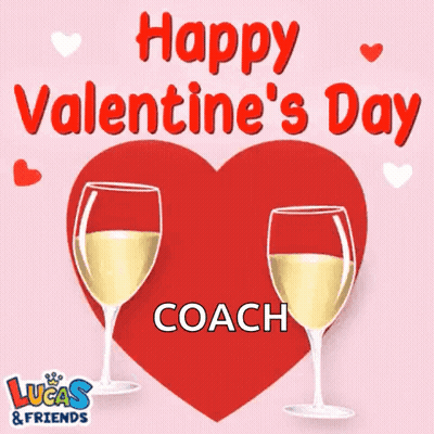 Lucas & Friends Valentine Wine Glasses Heart GIF