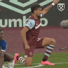 Lucas Paqueta Fist Pump While Kneeling GIF