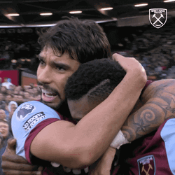 Lucas Paqueta Hugging His Teammate Head GIF