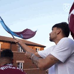Lucas Paqueta Waving West Ham United FC Flag GIF