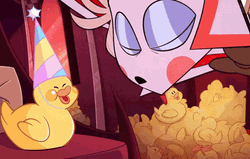 Lucifer Hazbin Hotel Staring At The Duck GIF
