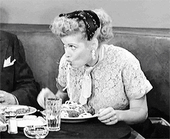 Lucille Ball Classic Eating Pasta GIF