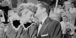 Lucille Ball Couple Kiss GIF