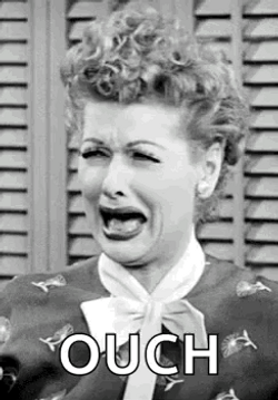 Lucille Ball Ouch That Hurt GIF