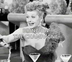 Lucille Ball Popping Champagne GIF