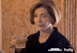 Lucille Bluth Drinking Alcohol One Eye Fixed Close GIF