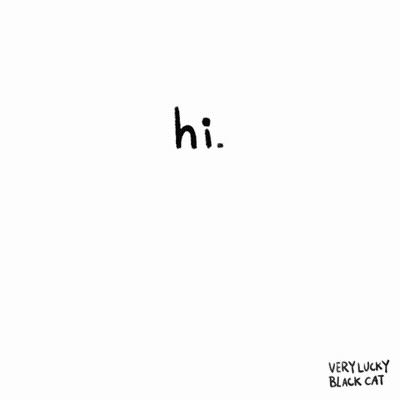 Lucky Black Cat Says Hi Cartoon GIF