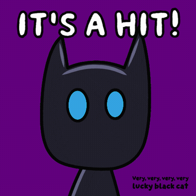 Lucky Black Cat Says It's A Hit GIF