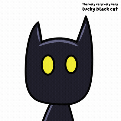 Lucky Black Cat With Yellow Eyes GIF