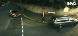 Lucky Guy Missing Car Crash GIF