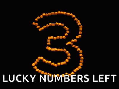 Lucky Numbers Left Written On A Black Background With French Fries GIF