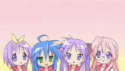 Lucky Star Anime Girls Opening Animation  GIF