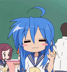 Lucky Star Izumi Anime Blush Face Palm  GIF