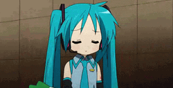 Lucky Star Kagami Hiiragi Hatsune Miku Celery GIF