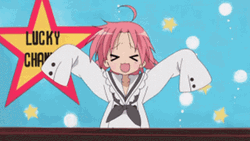 Lucky Star Kogami Akira Happy Flap Excited GIF