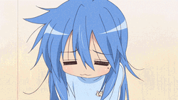 Lucky Star Konata Yawning GIF