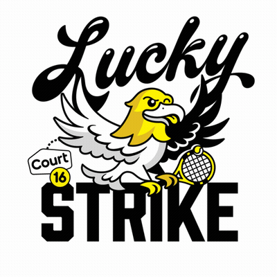 Lucky Strike Logo Eagle Holding Tennis Racket GIF