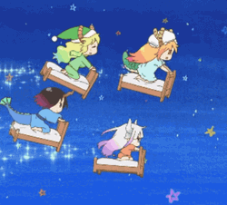 Lucoa Flying Bed With Friends GIF