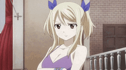 Lucy Heartfilia Fairy Tail Thinking GIF