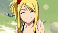 Lucy Heartfilia Hi Happy GIF