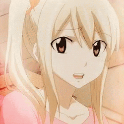 Lucy Heartfilia Shy Smile GIF