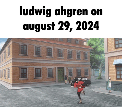 Ludwig Ahgren On August 29 2024 Is Written On A Brick Building GIF
