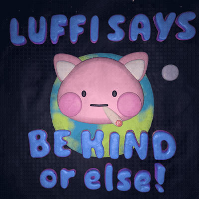 Luffi Says Be Kind Or Else With A Cat Smoking A Cigarette GIF