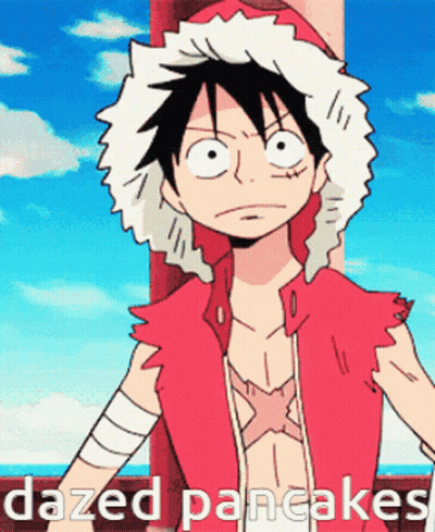 Luffy Dazed Pancakes GIF