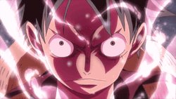 Luffy Fighting Scene Showing His Pink Aura GIF