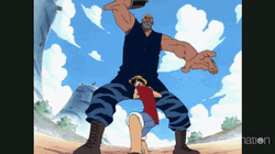 Luffy Fighting With Koby And Meppo GIF