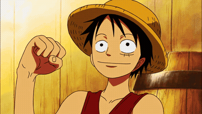 Luffy From One Piece In Straw Hat And Red Shirt GIF