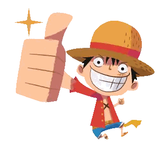 Luffy From One Piece Is Giving A Thumbs Up Sign Sticker