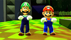 Luigi And Mario Dancing In Sync GIF
