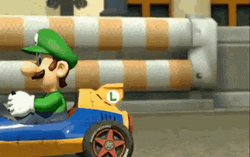 Luigi Riding On Kart GIF