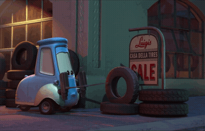Luigi's Casa Della Tires Sign GIF
