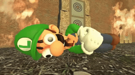 Luigi Terrified Fire Accident GIF