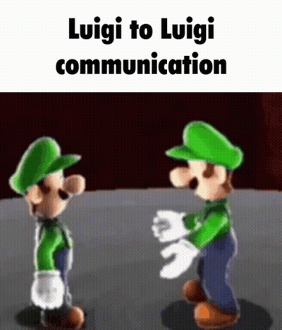 Luigi a Luigi comunicación personajes animados GIF