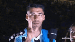 Luis Suarez Kissing Finger GIF