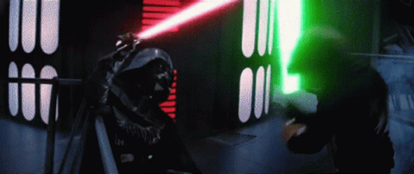 Luke Skywalker Attacking Darth Vader GIF