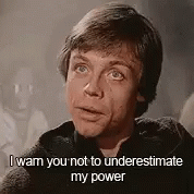 Luke Skywalker Saying Not Underestimate My Power GIF