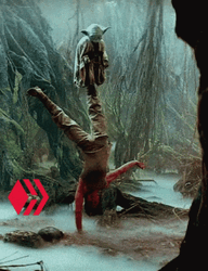 Luke Skywalker Training By Master Yoda GIF
