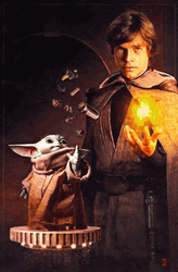Luke Skywalker With Baby Yoda GIF