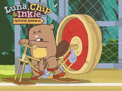 Luna Chip And Inkie Beaver Riding Bike GIF