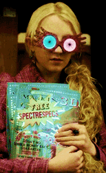 Luna Lovegood Wearing Her Odd Glasses GIF