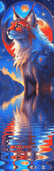 Lunar Lynx In Blue Moon GIF