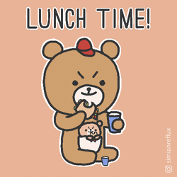 Lunch Time Angry Bear Eating  GIF