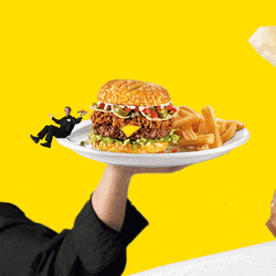 Lunch Time Big Burger  GIF