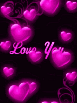 Luv U Aesthetic Falling Purple Hearts GIF
