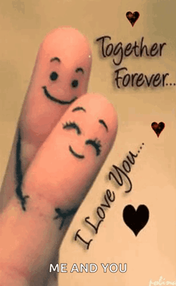 Luv U Couple Fingers Snuggling GIF