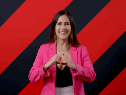 Luv U Cute Lady Hand Heart Sign GIF